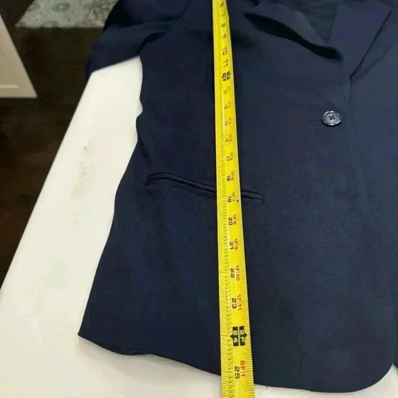 41 Hawthorn Women's Blazer Dark Navy Single Button Size M Jacket. Stripe Cuffs - Picture 5 of 9